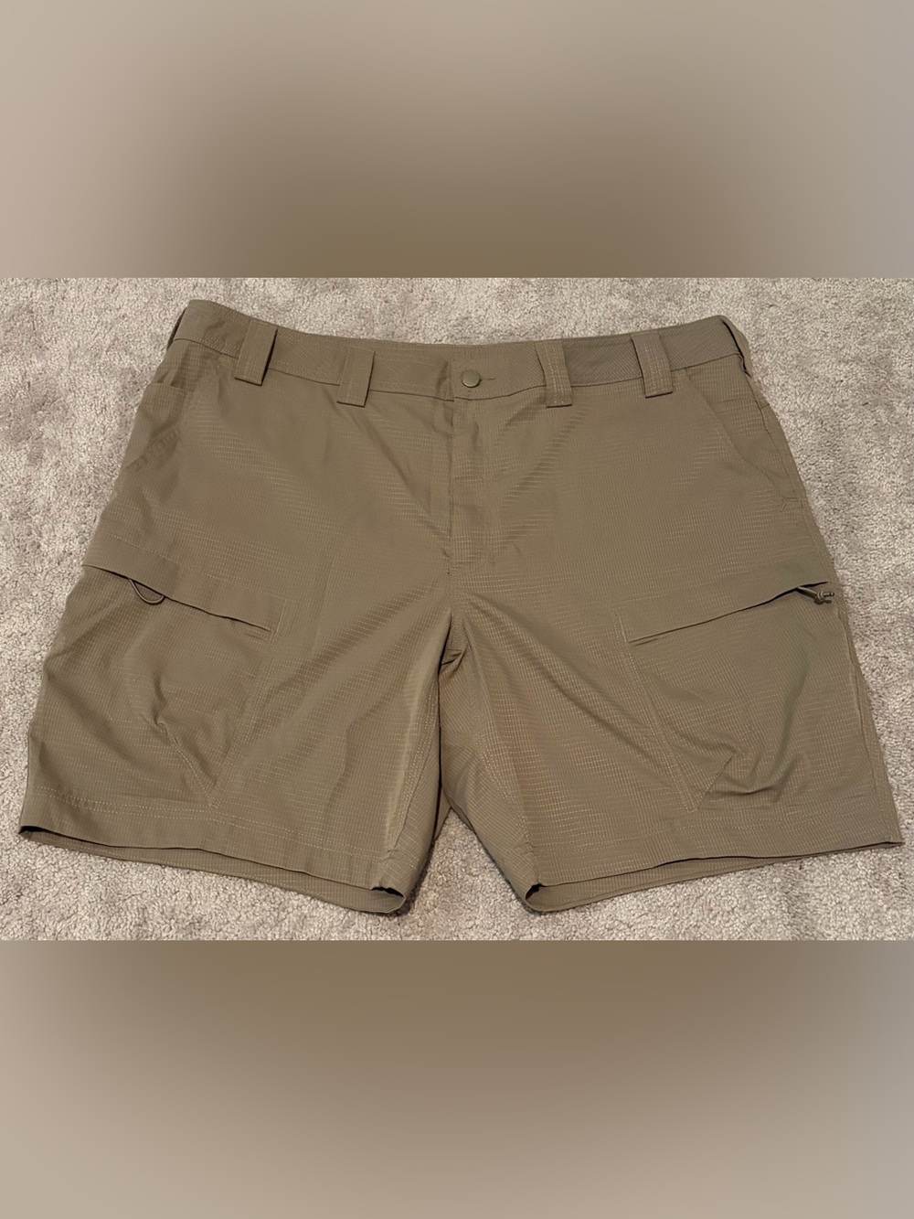 Duluth Trading Co Standard Fit Men’s Brown Cargo Ripstop Shorts Measured 42x9